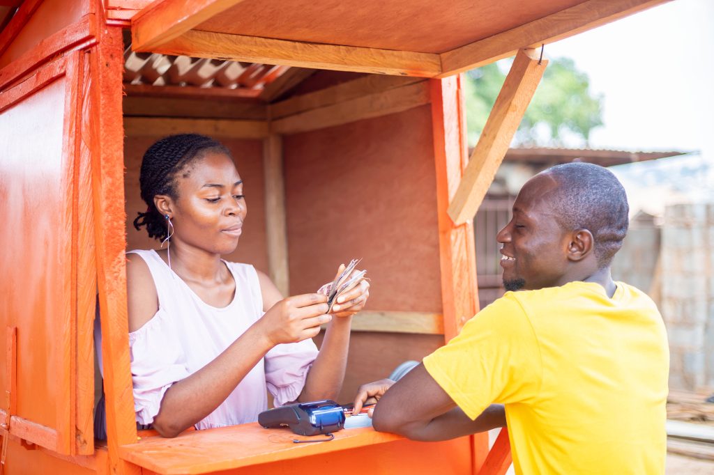 Cash can be distributed by mobile phone, and then collected from agents